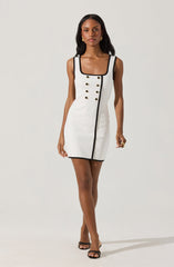 Contrast Trim Knit Mini Dress