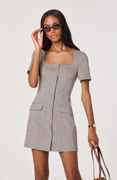 Square Neck Blazer Mini Dress