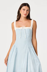 Hazel Striped Drop-Waist Midi Dress
