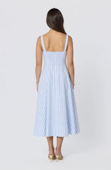 Isabela Striped Sweetheart Midi Dress