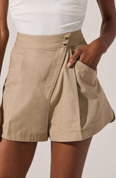 Asymmetric Linen Shorts