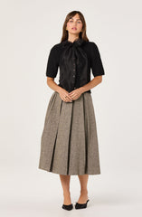 Wide Pleat Midi Skirt