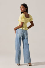 Bow Front Peplum Top
