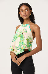 High neck scarf tank