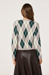 Argyle Long Sleeve Cardigan