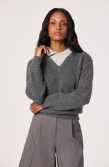 Contrast Faux Layered Sweater
