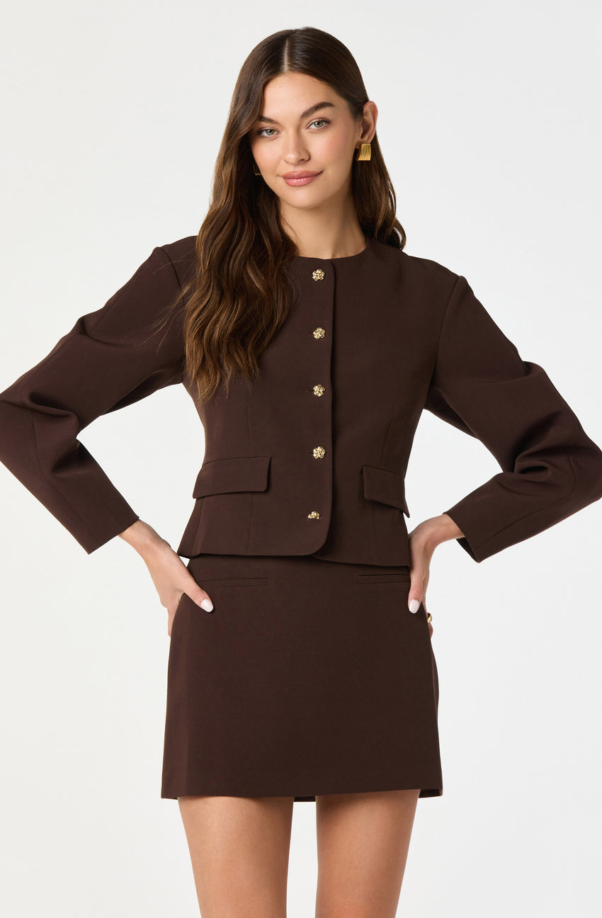 Collarless Tailored Blazer