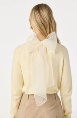 Tie-Back Organza Bow Sweater