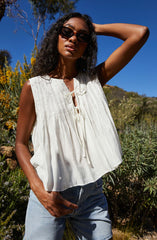 Lavanna Pleated Tie-Front Top