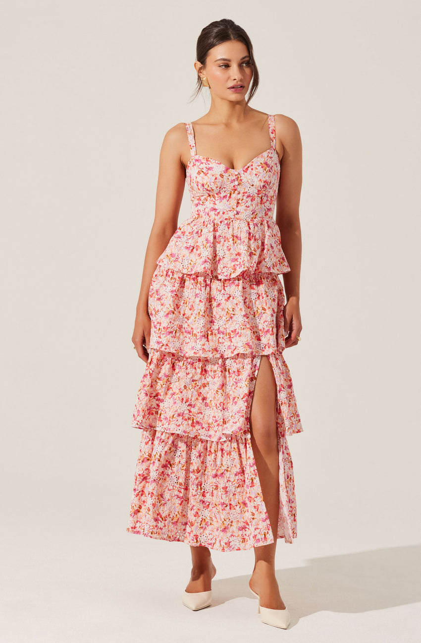Midsummer Eyelet Tiered Maxi Dress