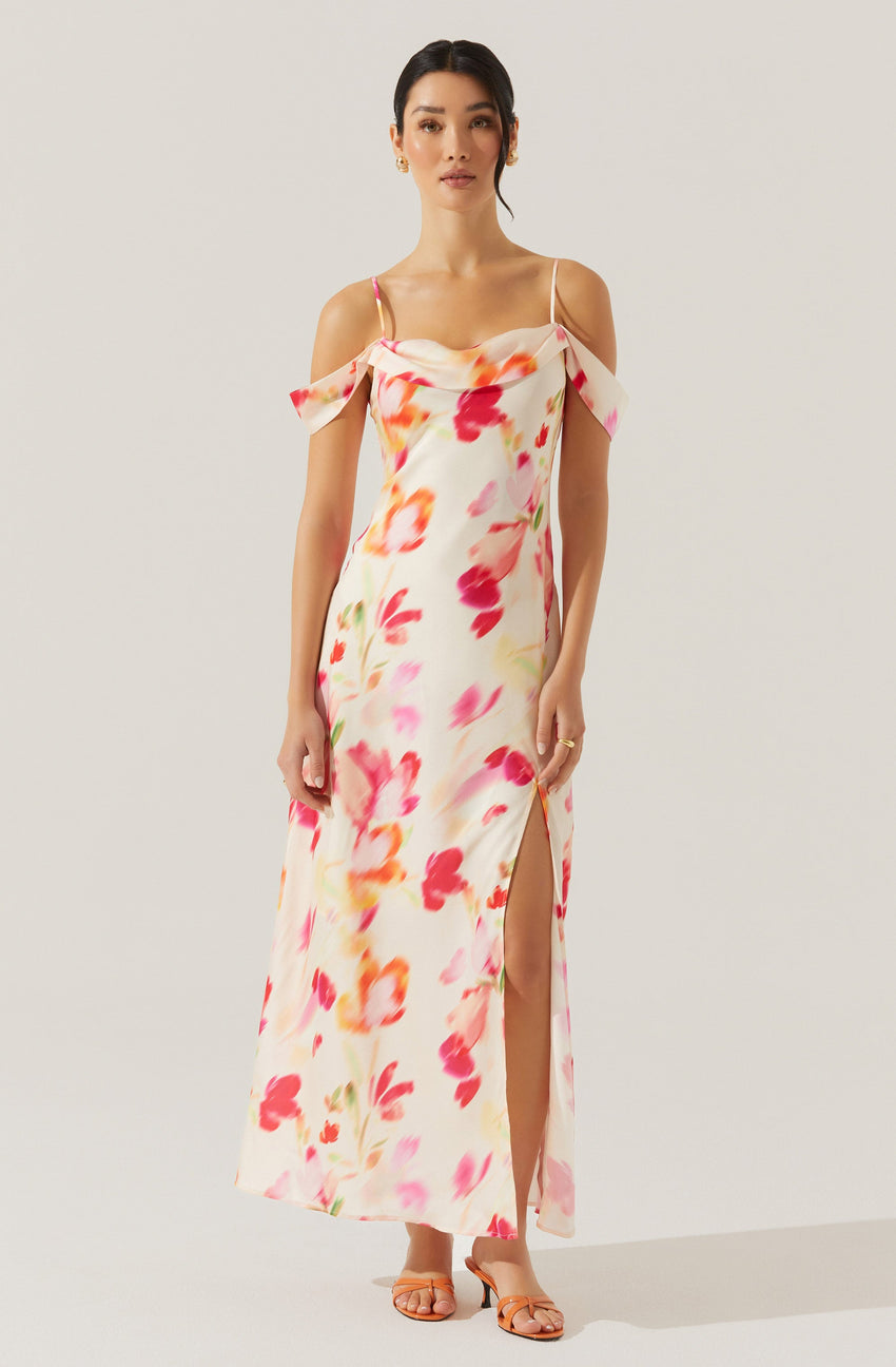 Kitura Cold Shoulder Maxi Dress