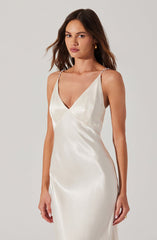 Maxime Pearl Straps Maxi Dress