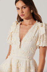 Arianell Embroidered Floral Tiered Dress