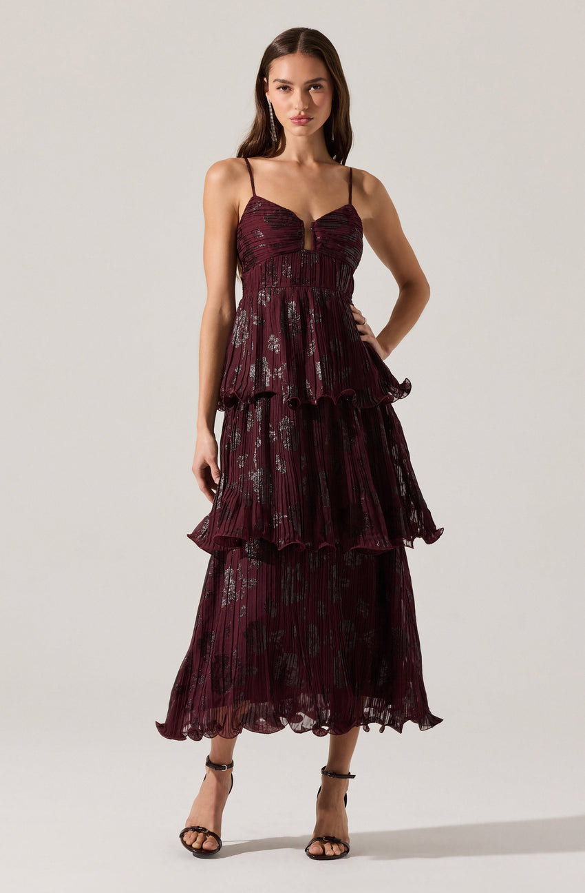 Lupin Floral Pleated Maxi dress