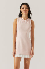 Sebrina Tweed Pleated Dress