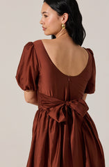 Keairra Puff Sleeve Midi Dress