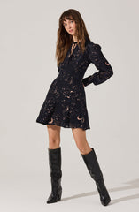 Lucien Collared V-Neck Mini Dress