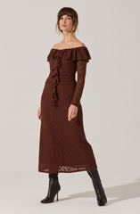 Dorian Ruffle Off Shoulder Dress