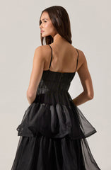Theiria Pleated Tiered Midi Dress
