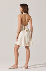 Mielle Satin Halter Mini Dress