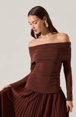 Tanaia Pleated Mixed Media Maxi Dress