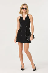 Perah Halter Tuxedo Mini Dress