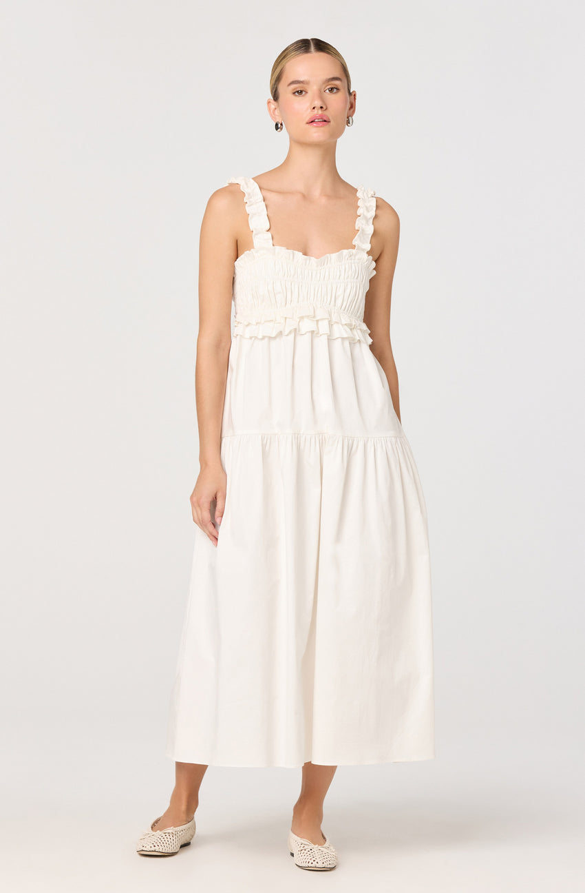 Orenthia Ruffle-Strap Smocked Maxi Dress