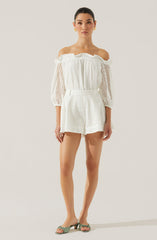 Brissa Eyelet Flared Shorts
