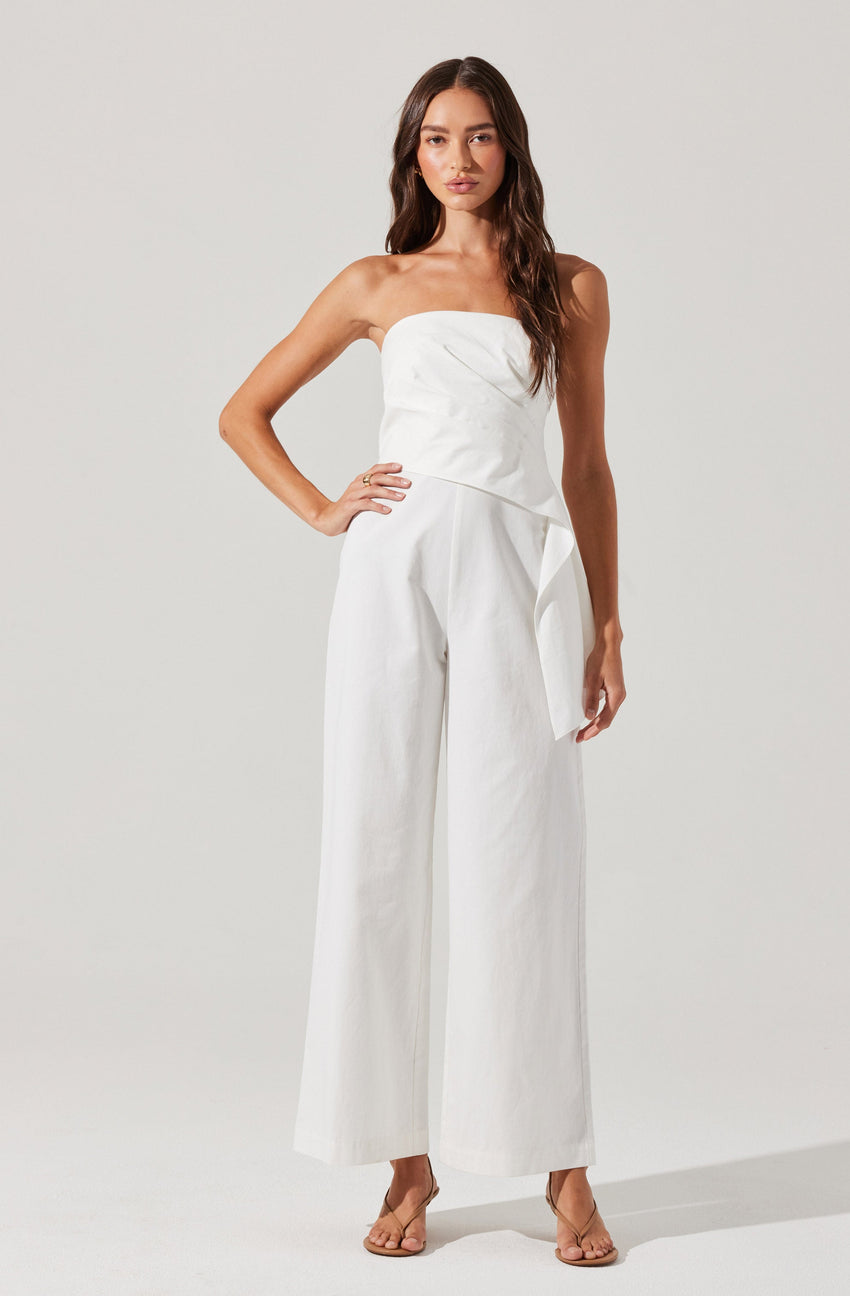 Maciel Strapless Pleated Jumpsuit