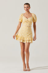 Evelin Eyelet Ruffle Mini Skirt