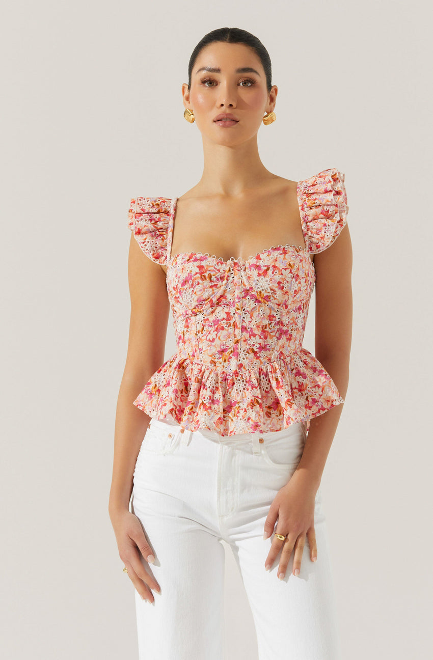 Baylin Floral Peplum Top