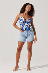 Minka Linen-Blend Peplum Top