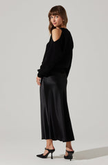 Millicent Ribbed Cold Shoulder Sweater