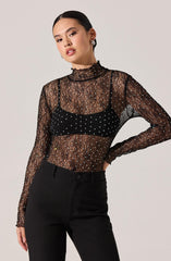 Kyra Rhinestone Lace Top