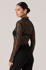 Kyra Rhinestone Lace Top