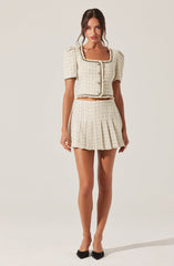 Zoela Contrast Trim Tweed Jacket