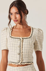 Zoela Contrast Trim Tweed Jacket