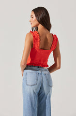 Raelyn Ruffle Trim Corset Top