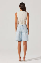 Ossa Linen Cropped Vest