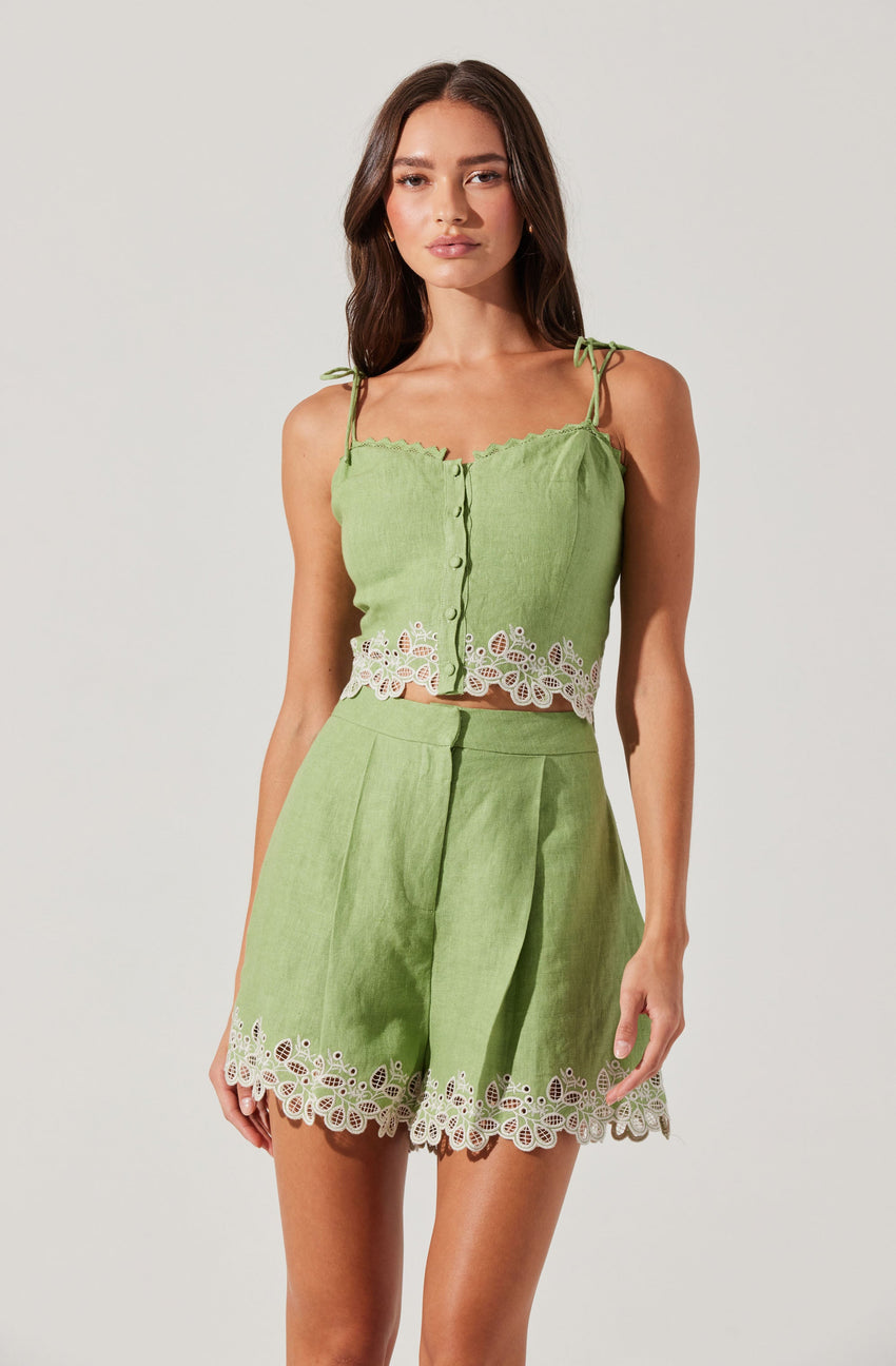 Kiya Linen Embroidered Top