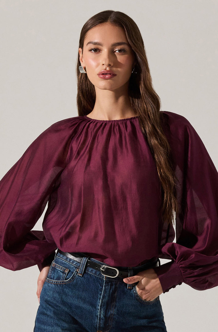Reyen Balloon Sleeve Top