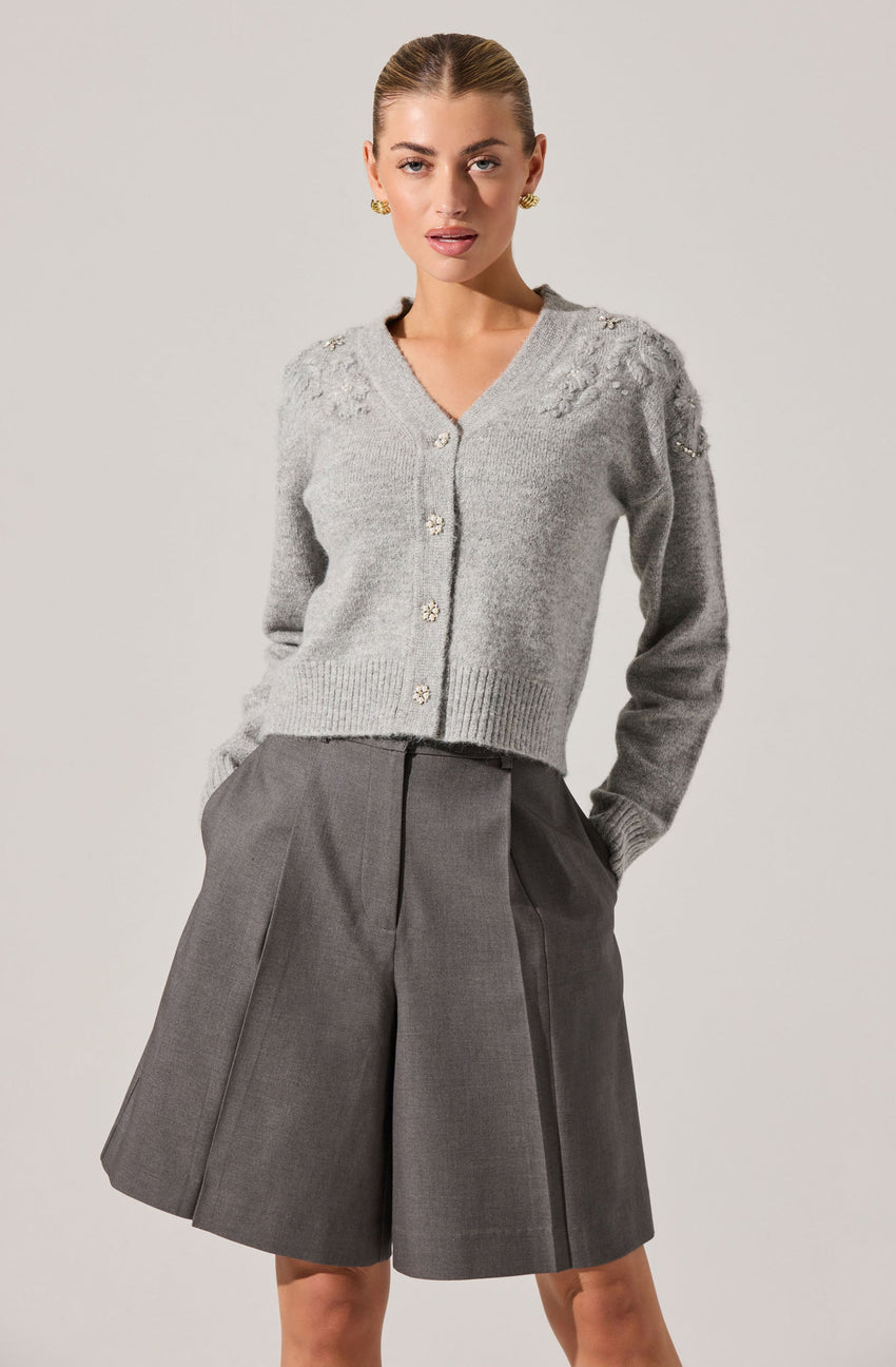 Susannah Embellished Wool-Blend Cardigan