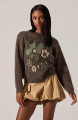 Conetta Brushed Knit Floral Sweater