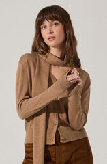 Glynne V-Neck Scarf Cardigan Sweater