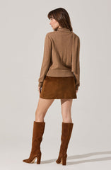 Glynne V-Neck Scarf Cardigan Sweater
