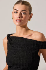Lindy Textured Off Shoulder Top