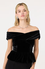 Tenille Velvet Off Shoulder Top