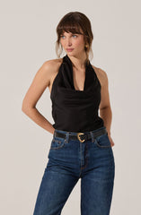 Zelenka Cowl Neck Halter Top