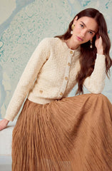 Darthy Textured Knit Crest Button Lady Jacket