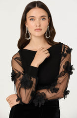 Meagan Floral Applique Sweater